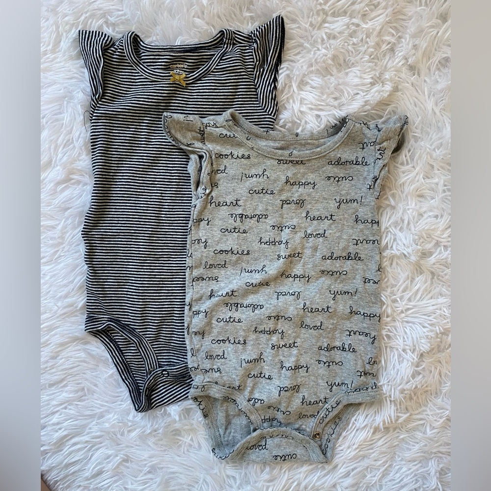 Striped and Printed Kids One Piece Set